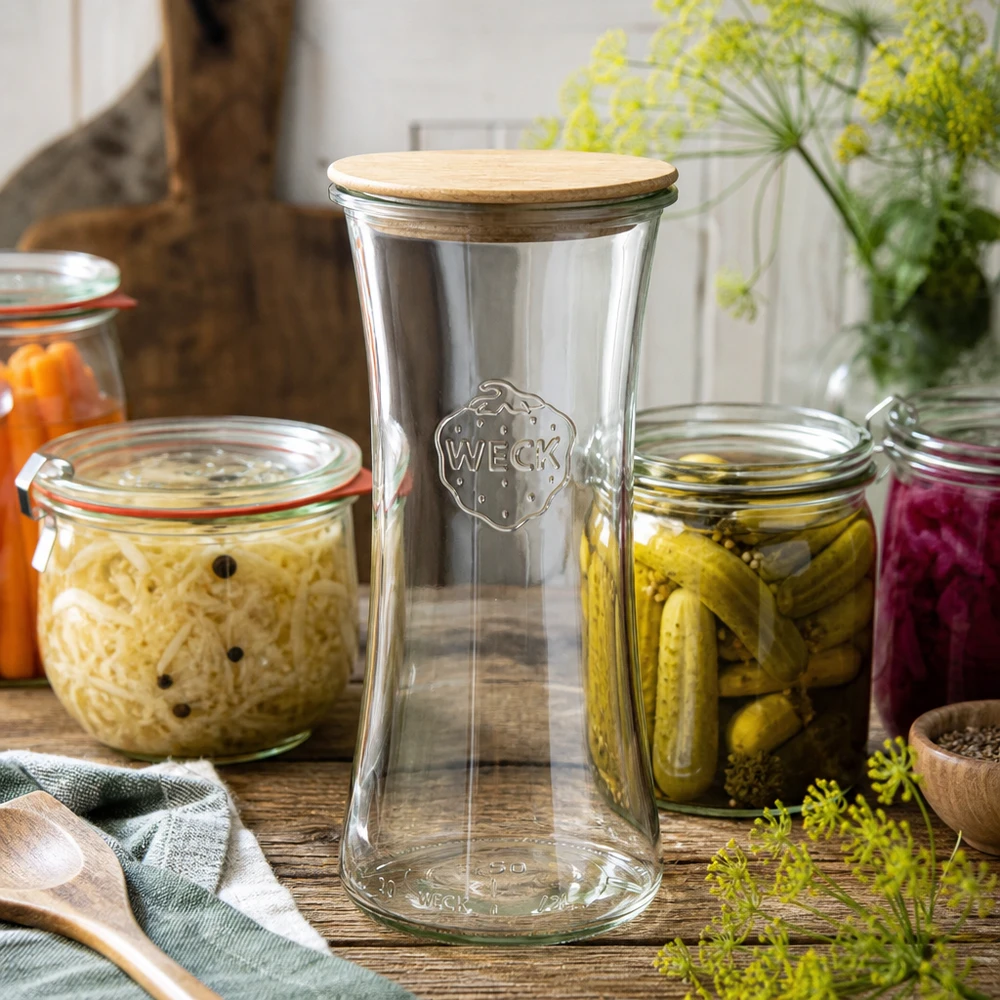 700ml bocal à gourmandises WECK RR80 avec couvercle en bois 700ml bocal à gourmandises WECK RR80 avec couvercle en bois