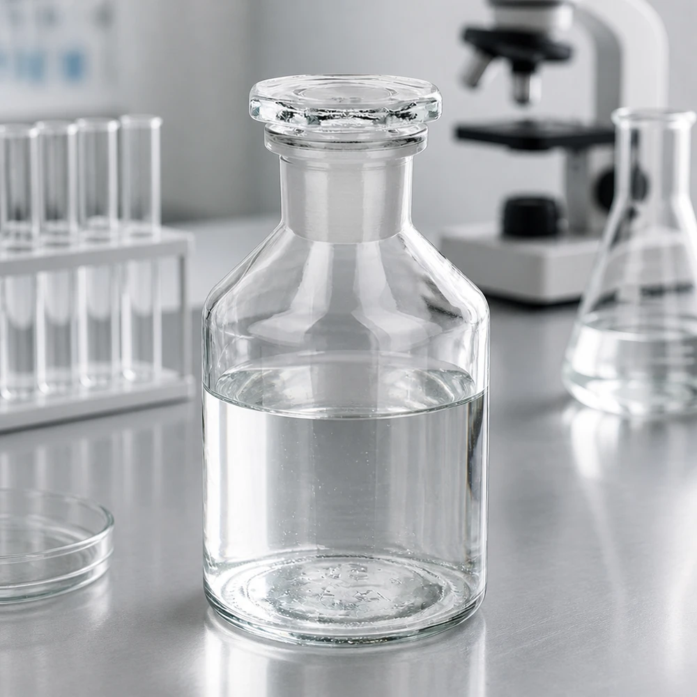 Flacon à col étroit et conique 50 ml en verre clair + bouchon de verre Flacon de conservation compact de 50 ml en verre transparent, muni d'un bouchon en verre hermétique