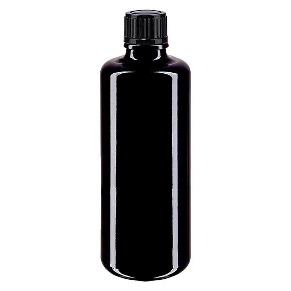 Bouteille de pharmacie viol. 100ml V. goutte. 1mm noir pc