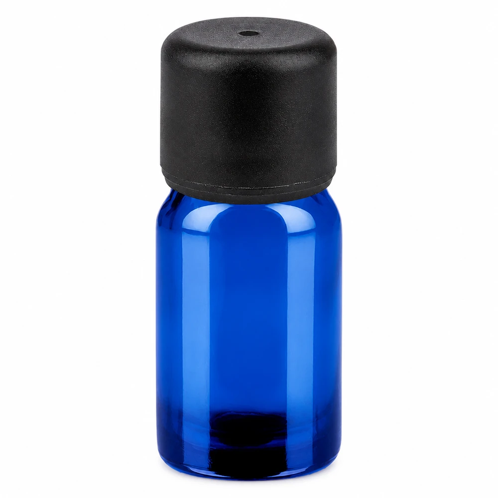 Flacon de 5ml 6mm SV noir STD BlueLine UT18/5 Flacon en verre bleu de haute qualité 5ml avec bouchon à vis noir pour les besoins du laboratoire