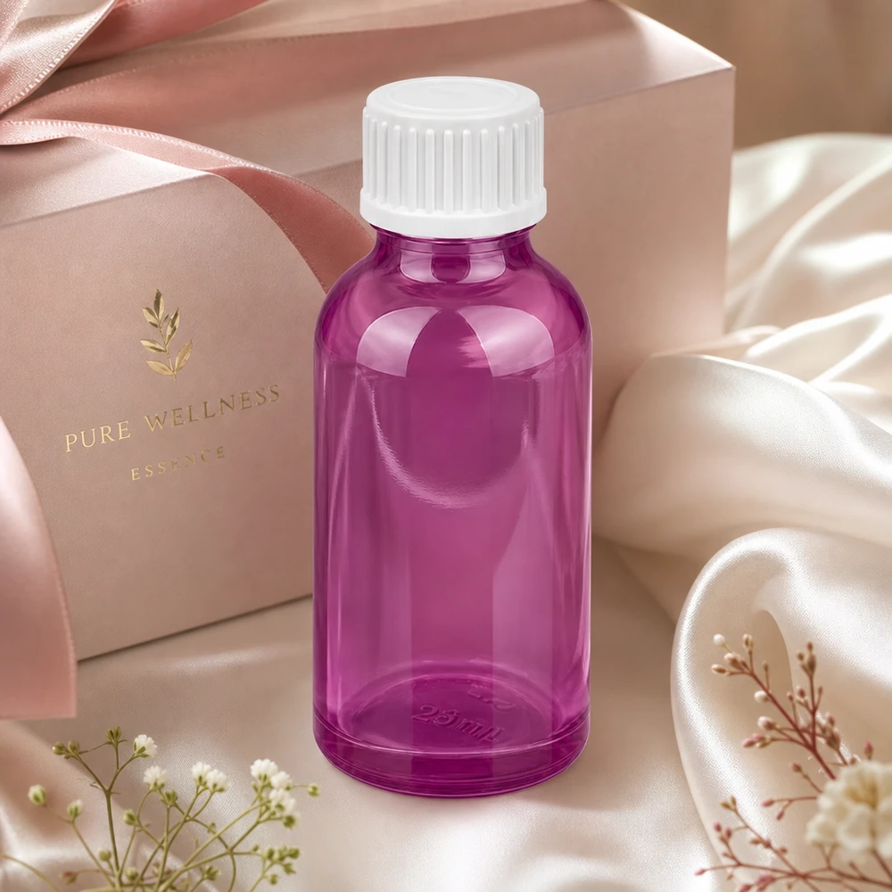 Flacon compte-gouttes 30ml 0.9mm blanc standard PurpleLine. UT18/30 Bouteille violette de 30 ml parfaite pour les cosmétiques DIY et les mélanges faits maison