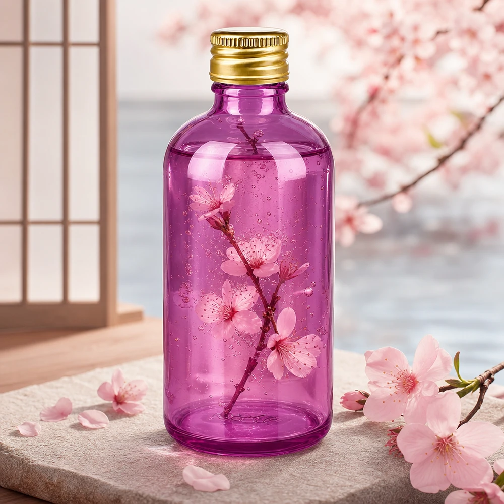 Petit flacon de 100 ml en verre teinté avec bouchon pratique en aluminium pour les voyages et les déplacements
