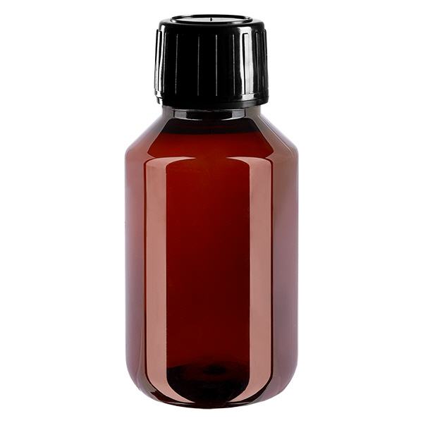 Bouteille PET 100ml avec bouchon pulvérisateur noir OV