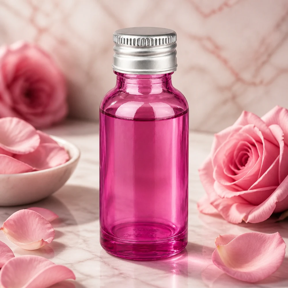 Bouteille en verre violet de 20 ml avec ouverture de 11 mm, parfaite pour le dosage précis de liquides