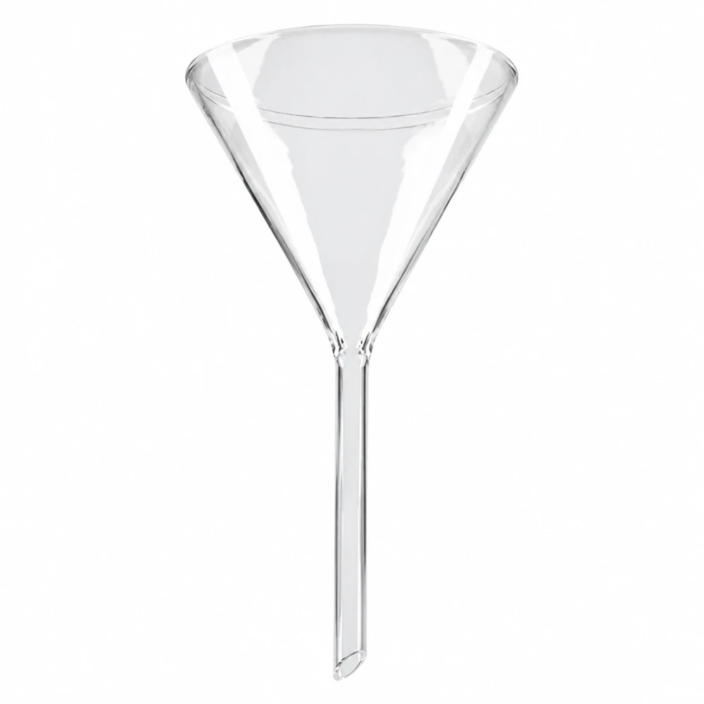 Entonnoir Ø 80mm - verre sodocalcique - angle 60° Entonnoir en verre de 80 mm de diamètre, en verre sodocalcique, avec un pied court, destiné à un usage en laboratoire