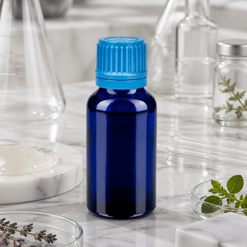 Flacon 20ml 11mm SV bleu OV BlueLine UT18/20 Flacon professionnel BlueLine 20ml pour les applications de laboratoire avec un filetage précis de 11mm