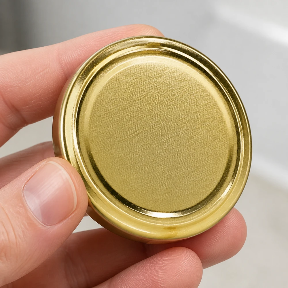 Couvercle BasicSeal 58 mm doré TO58 UniTwist, en fer-blanc alimentaire doré