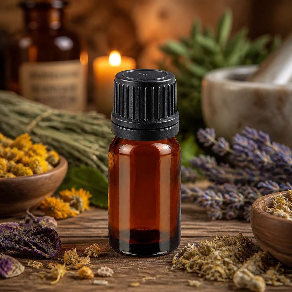 Flacon compte-goutte 5ml 1mm noir OV BrownLine UT18/5 BrownLine Flacon compte-gouttes 5ml en verre brun de haute qualité avec bouchon d'inviolabilité noir
