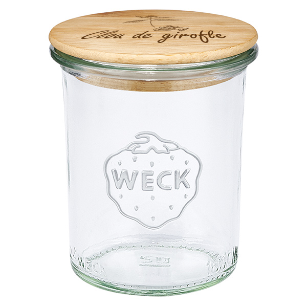 Boîte en bois « Oeillets » avec verre WECK plongeant 160 ml