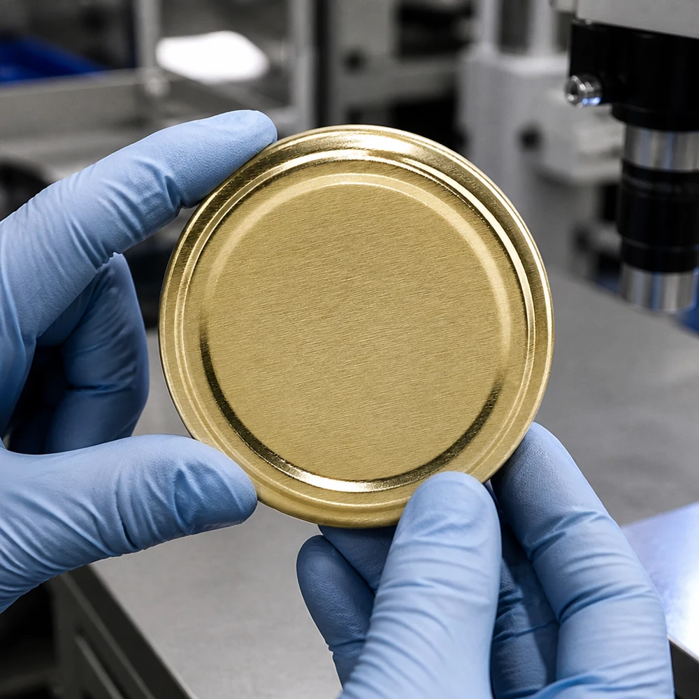 Aspect or brossé, couvercle à visser TO66 UNiTWIST BioSeal unitemp sans BPA, gros plan