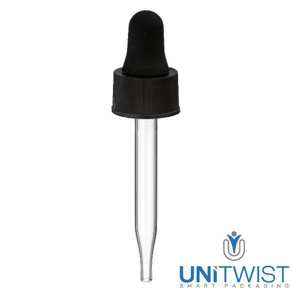 Pipette compte-gouttes en verre noir UT13/5 UNiTWIST Pipette compte-gouttes en verre noir UT13/5 UNiTWIST