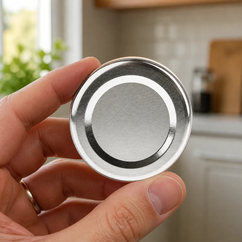 Couvercle BasicSeal 48 mm argenté (TO48) UNiTWIST UNiTWIST BasicSeal TO48 : couvercle à vis argenté de 48 mm, aspect inox, pour la cuisine