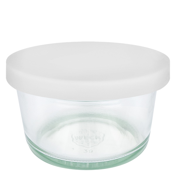 165ml bocal gourmet WECK RR80 avec couvercle en silicone blanc