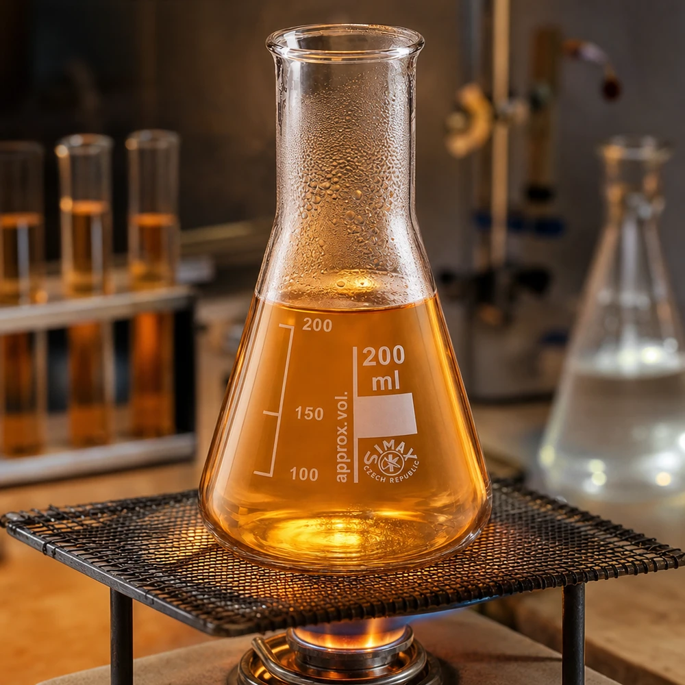 Erlenmeyer 200ml col étroit, verre borosilicate Erlenmeyer 200ml col étroit, verre borosilicate