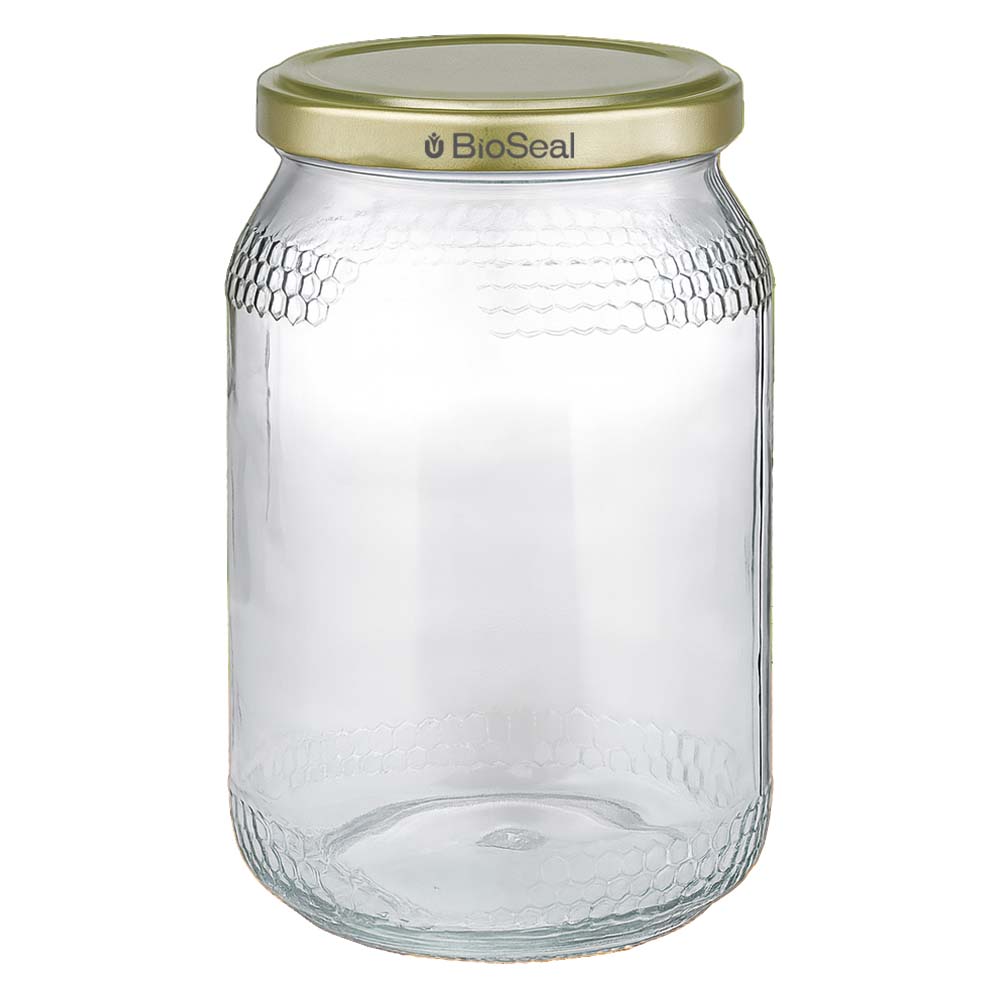 Pot à miel 1260 g avec couvercle doré BioSeal UNiTWIST
