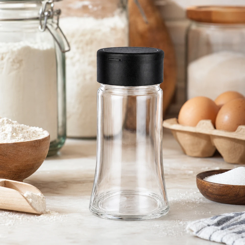 Pot à sel/épices 95 ml avec saupoudreuse, noir Pot à sel/épices 95 ml avec saupoudreuse, noir