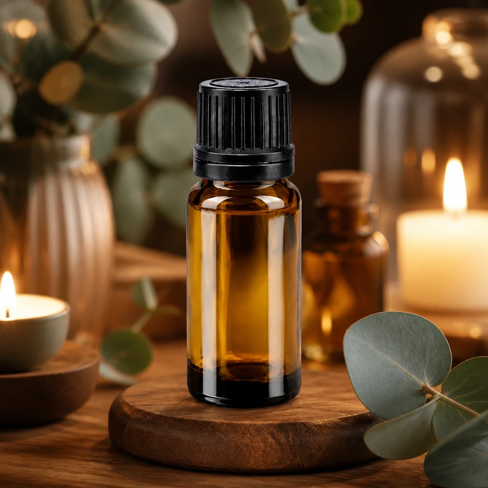 Flacon à pharmacie marron 10ml bouchon goutte à goutte 1mm noir bouchon d'inviolabilité Flacon en verre d'apothicaire de 10 ml, couleur ambre, muni d'un bouchon OV noir et contenant de l'huile essentielle