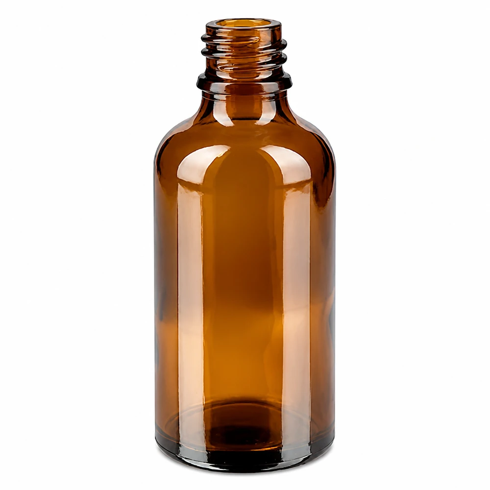 Flacon 50ml 11mm SV w. STD KiSi BrownLine UT18/50 Bouteille en verre compacte de 50 ml de couleur ambre avec une large ouverture pour un remplissage facile