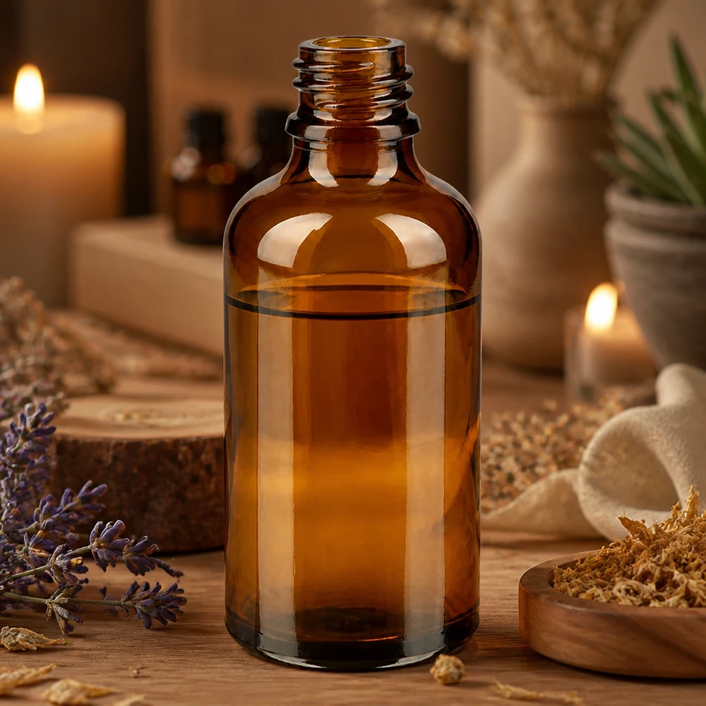 Flacon compte-gouttes pharmaceutique 50 ml DIN18 - verre brun 50ml ApoGlas brun Bouteille de pharmacie d'huiles essentielles Aromathérapie Ambiance Bougies Lavande Spa Bien-être
