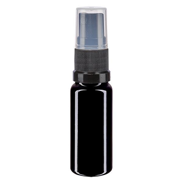 Flacon de pharmacie violet 10ml embout spray noir Flacon de pharmacie violet 10ml embout spray noir