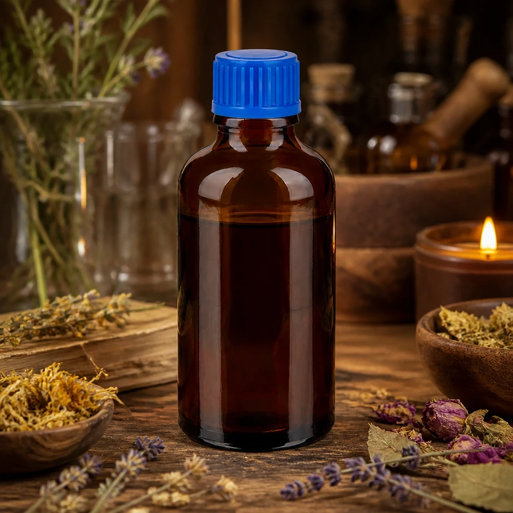 Flacon de 50ml 11mm SV bleu STD BrownLine UT18/50 Bouteille professionnelle en verre brun de 50 ml avec ouverture de 11 mm pour le laboratoire et la médecine naturelle