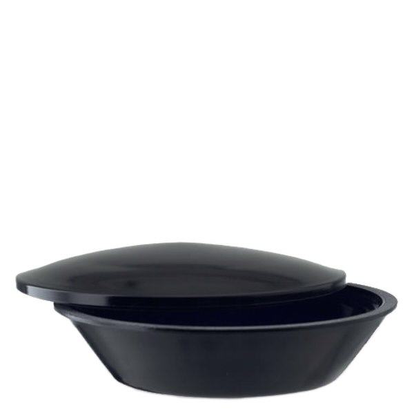 Coupelle en verre violet avec couvercle rodé