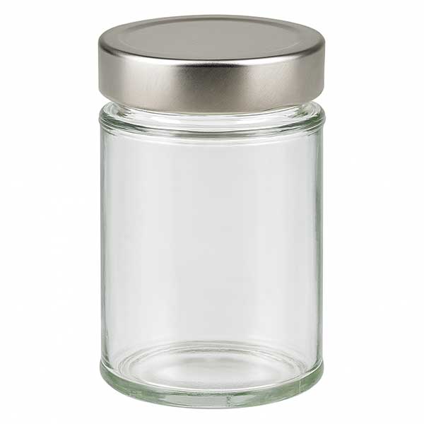 202ml Verre rond avec couvercle BasicSeal argent UNiTWIST