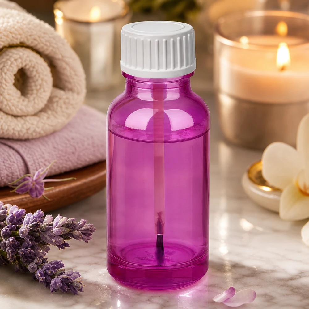 Bouteille pinceau 20ml blanc standard PurpleLine UT18/20 Bouteille cosmétique de 20ml en verre solide de couleur pourpre vif pour un usage quotidien