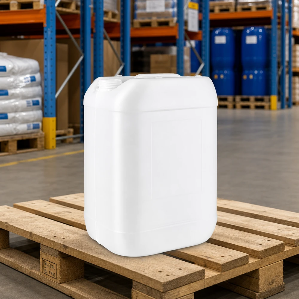 Conteneur empilable de 25 litres en polyéthylène haute densité (HDPE) adapté au contact alimentaire, sans couvercle