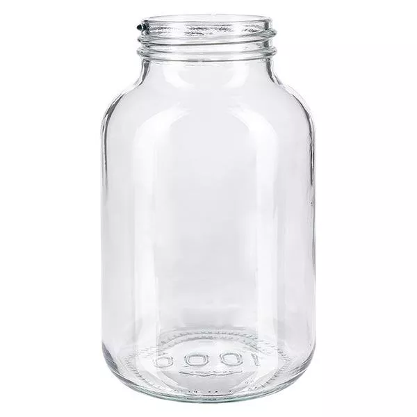 Bocal à col large en verre clair 1000 ml, goulot DIN 68, sans couvercle Bocal à col large en verre clair 1000 ml, goulot DIN 68, sans couvercle