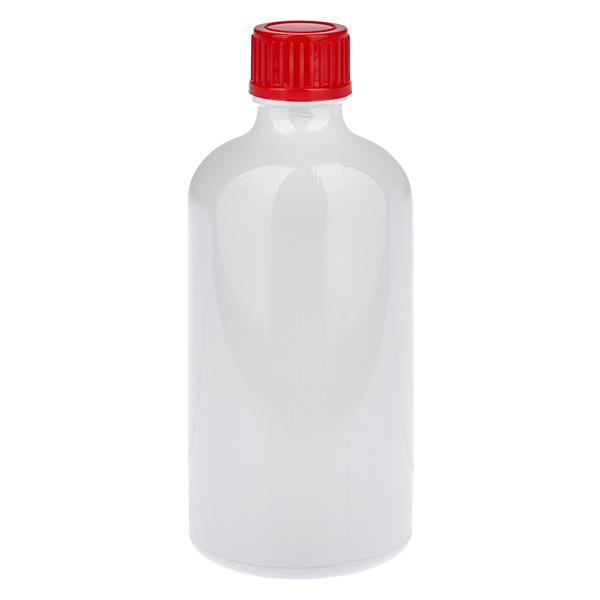 Bouteille de 100 ml, bouchon à vis rouge standard 11 mm WhiteLine UT18/100 Bouteille de 100 ml, bouchon à vis rouge standard 11 mm WhiteLine UT18/100