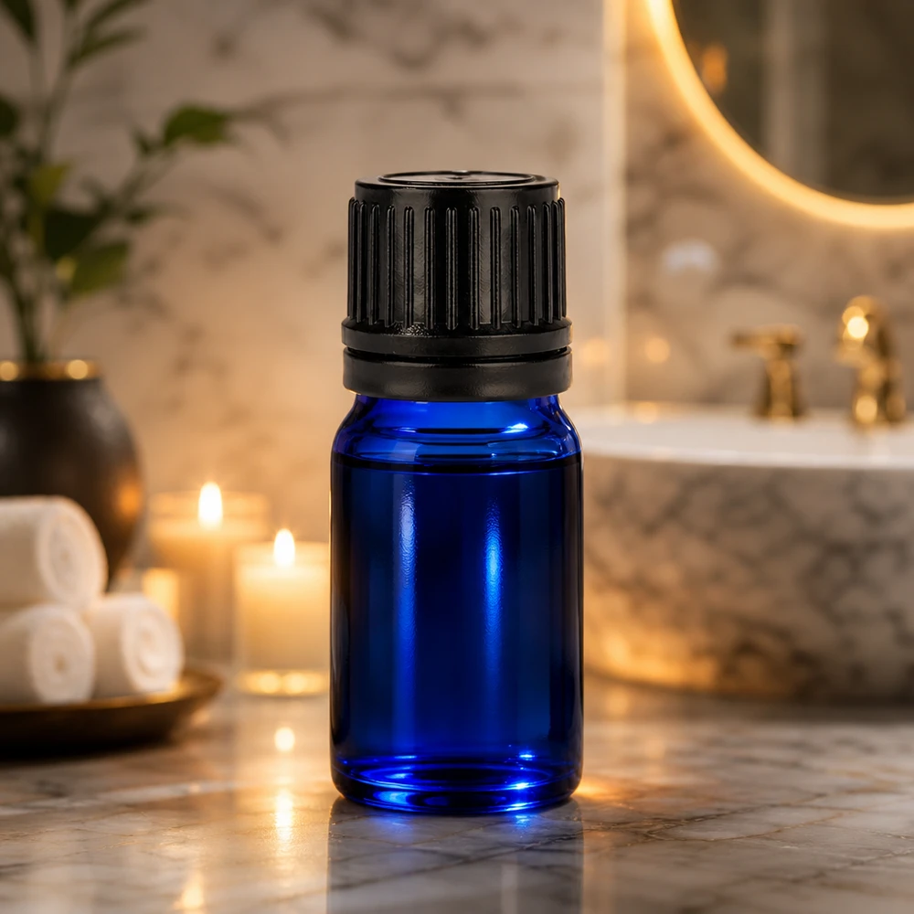 Flacon 5ml 11mm SV noir OV BlueLine UT18/5 Bouteille ronde en verre 5ml BlueLine parfaite pour le bricolage et les cosmétiques naturels