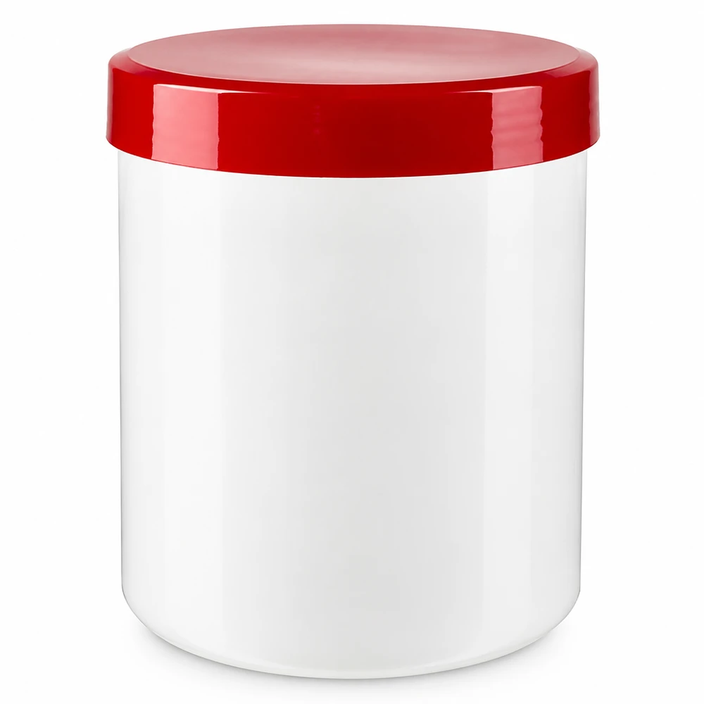 Pot à pommade de 200 g, blanc et rouge, pour crèmes, pommades et produits cosmétiques
