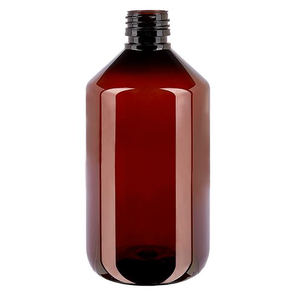 Flacon médical en PET 500 ml ambré, PP28 sans bouchon Flacon médical en PET 500 ml ambré, PP28 sans bouchon