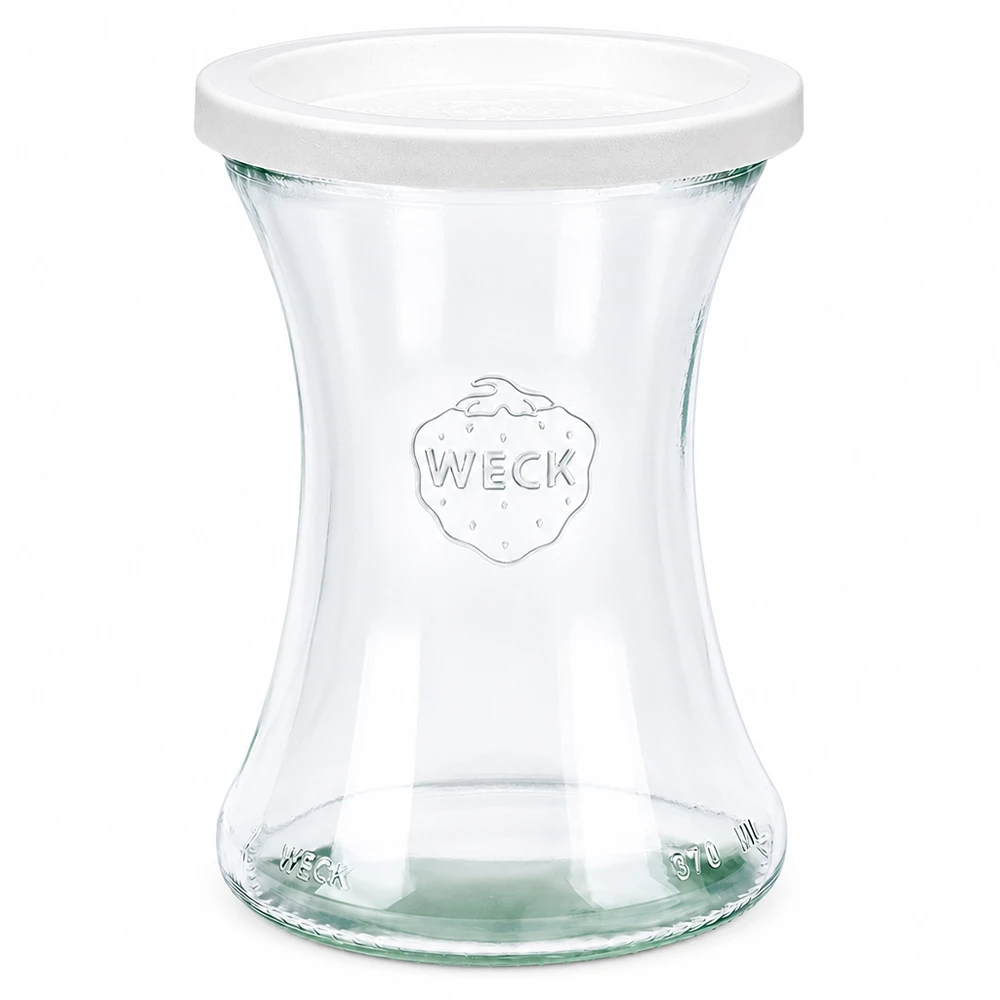 WECK Pot pour délicatesse 370ml avec couvercle fraîcheur blanc RR80 Pot de conservation en verre clair pour la conservation