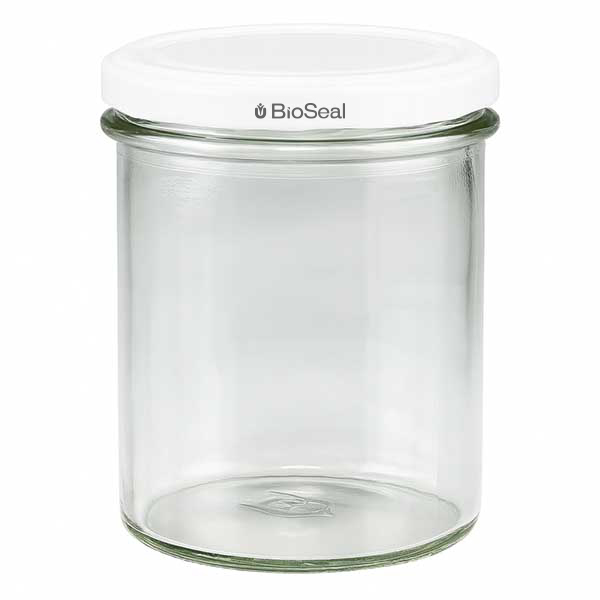 350ml Verre conique avec couvercle BioSeal blanc UNiTWIST