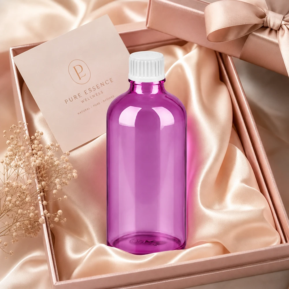 Flacon compte-gouttes 100ml 0.9mm blanc standard PurpleLine UT18/100 Flacon compte-gouttes compact violet 100ml idéal pour les huiles essentielles et les produits de bien-être