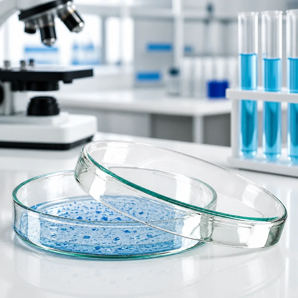 Boîte de Pétri en verre borosilicaté 100 x 20 mm, empilable, pour analyses microbiologiques