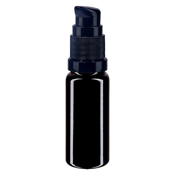 Flacon de pharmacie violet 10ml bouchon pompe noir std Flacon de pharmacie violet 10ml bouchon pompe noir std