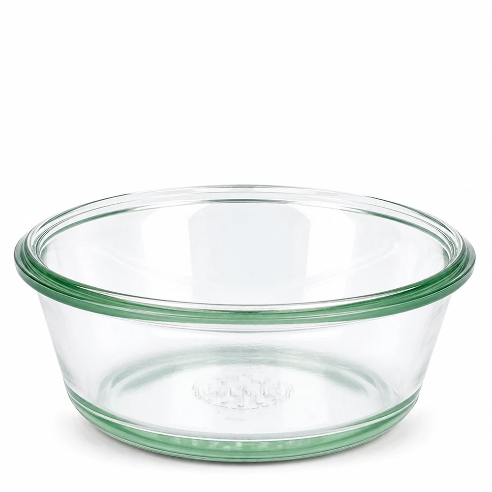 WECK Bocal Gourmet 300ml RR120 Bocal transparent avec bord vert en verre borosilicaté pour la mise en conserve