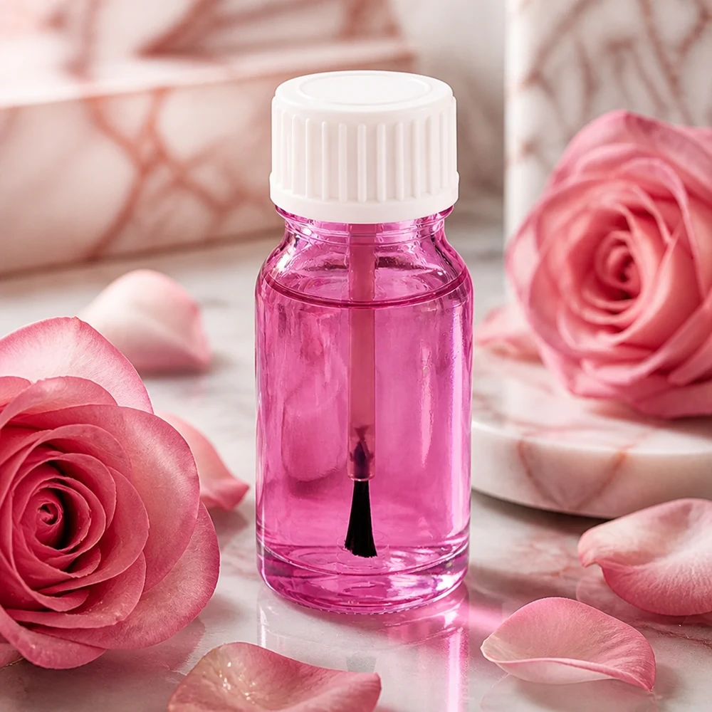 10ml flacon pinceau blanc standard PurpleLine UT18/10 Flacon de 10 ml avec bouchon blanc et pinceau intégré pour une application facile