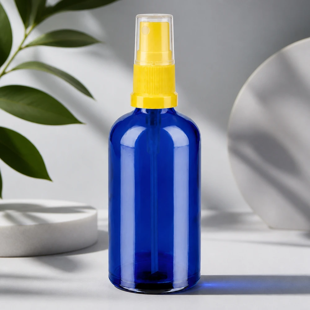 Vaporisateur 100ml jaune/tr. STD BlueLine UT18/100 Vaporisateur compact de 100 ml avec tête de pulvérisation à répartition fine pour les cosmétiques et les produits de nettoyage de bricolage