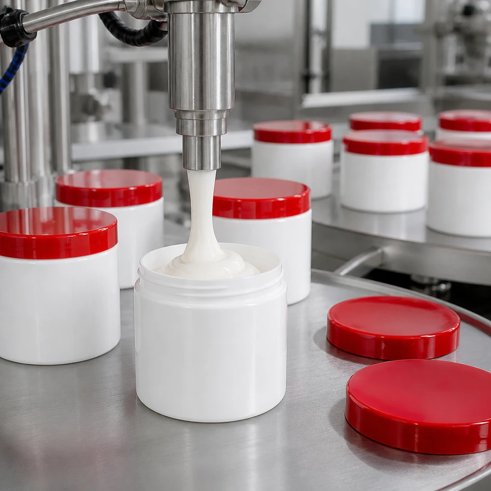 Production en série de pots à pommade pharmaceutiques blancs de 10 g avec couvercles à vis rouges en PP