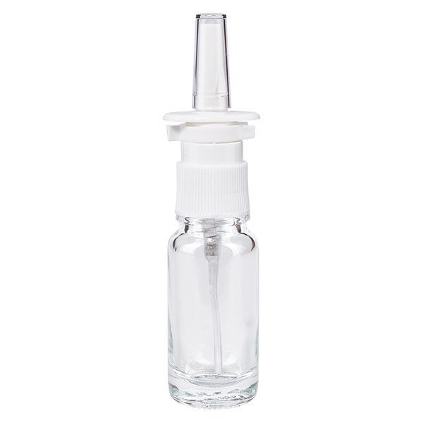 Flacon de pharmacie transparent 10ml vaporisateur nasal blanc Std