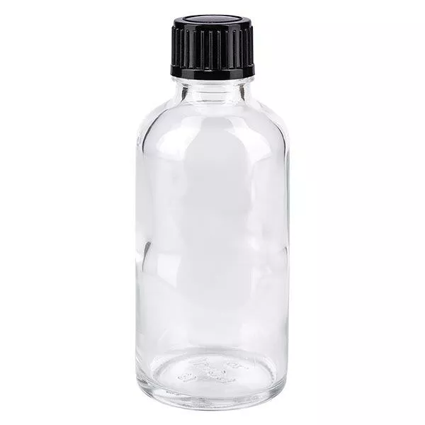 Bouteille de pharmacie claire 50ml bouchon vissable std Bouteille de pharmacie claire 50ml bouchon vissable std