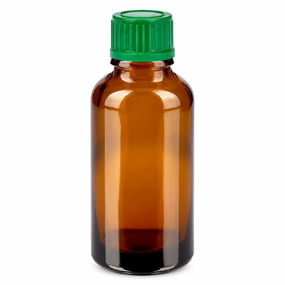Flacon de 30ml 11mm SV vert STD BrownLine UT18/30 Flacon compte-gouttes de 30ml en verre brun avec bouchon à vis vert pour l'aromathérapie et la cosmétique