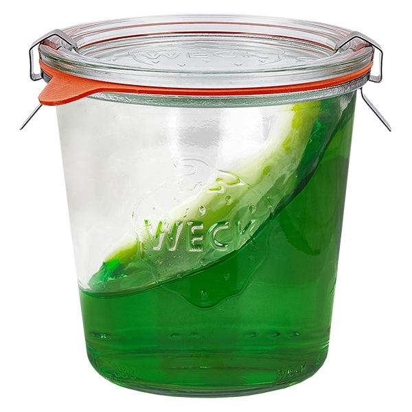 18 pcs. bocaux Weck 580ml avec 18 couvercles en verre, 1 18 pcs. bocaux Weck 580ml avec 18 couvercles en verre, 1