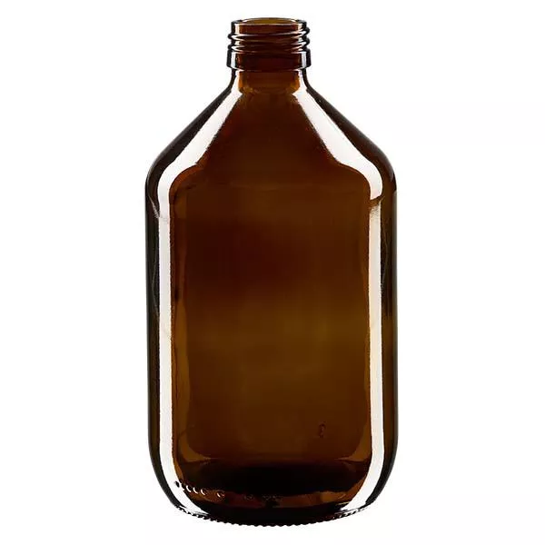 Flacon médical 500 ml couleur ambrée, PP 28