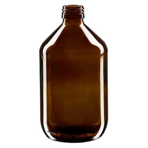 Flacon médical 500 ml couleur ambrée, PP 28 Flacon médical 500 ml couleur ambrée, PP 28