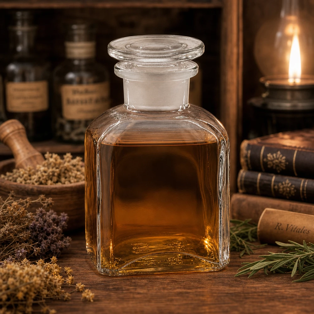 Flacon carré col large 150 ml + bouchon RIN, verre clair Petite bouteille carrée en verre de 150 ml avec bouchon en verre, pour essences, élixirs et produits naturels